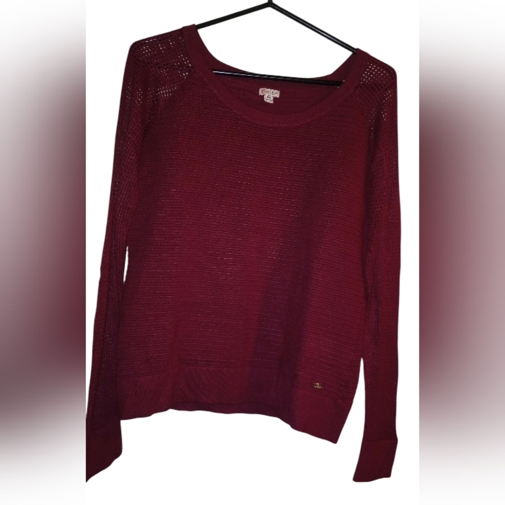 Guess Burgundy Crew Neck Sweater